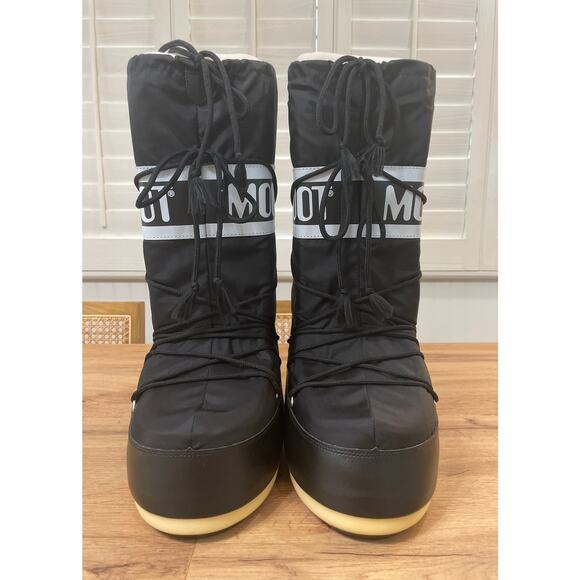 Moon Boots Icon Black Nylon Boot Unisex 11.5/13 M 12.5/14 L NWOB Water Repellant - Picture 5 of 10